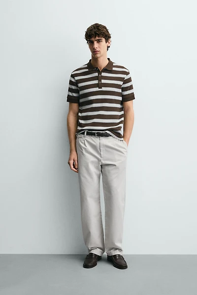 VERTICAL TEXTURED POLO SHIRT
