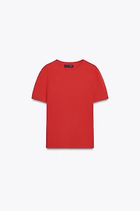 100% CASHMERE SHORT SLEEVE SWEATER