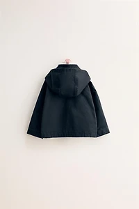 ZARA TIMELESS - REMOVABLE HOODIE WAXED JACKET