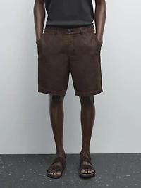 100% linen Bermuda shorts