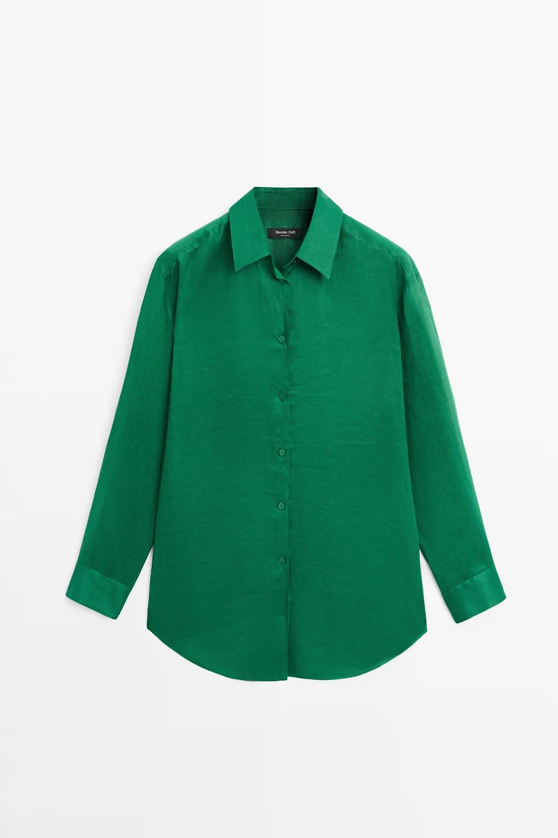100% ramie flowing long shirt