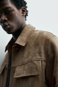FAUX SUEDE OVERSHIRT