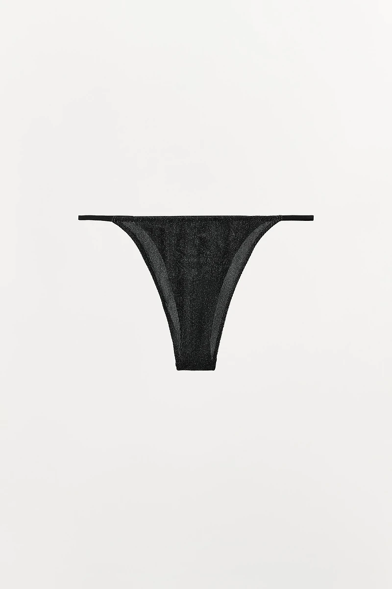 METALLIC THREAD THONG
