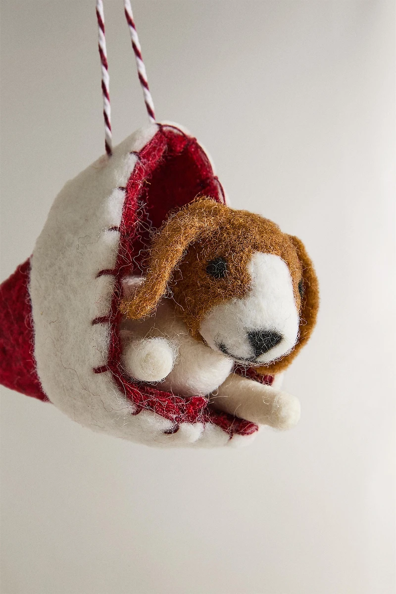 FELT DOG CHRISTMAS TREE ORNAMENT