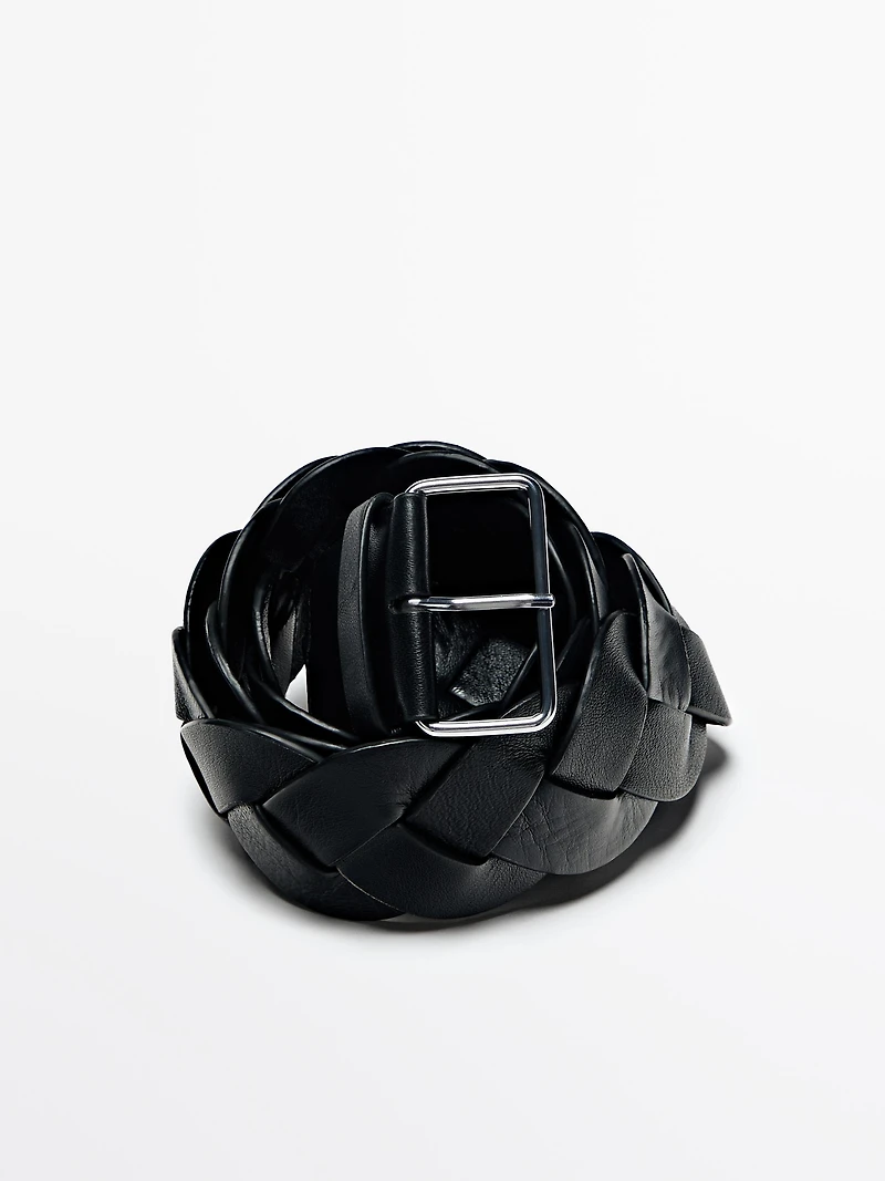 Braided nappa leather belt