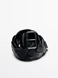 Braided nappa leather belt