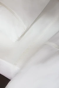 SATEEN FLAT SHEET WITH HEMSTITCHING EMBROIDERY