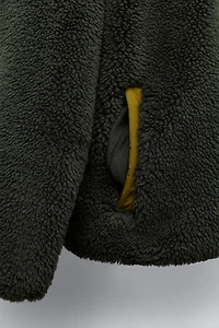 BLOUSON EFFET MOUTON COLOR BLOCK