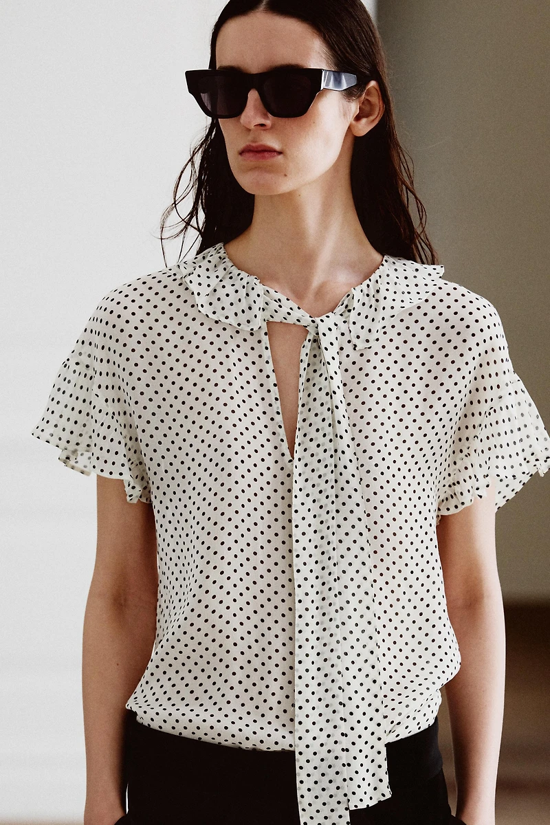 BLOUSE À NŒUDS ET POIS ZW COLLECTION