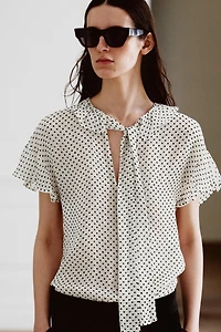 BLOUSE À NŒUDS ET POIS ZW COLLECTION