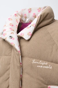 CORDUROY PATCHWORK PUFFER JACKET