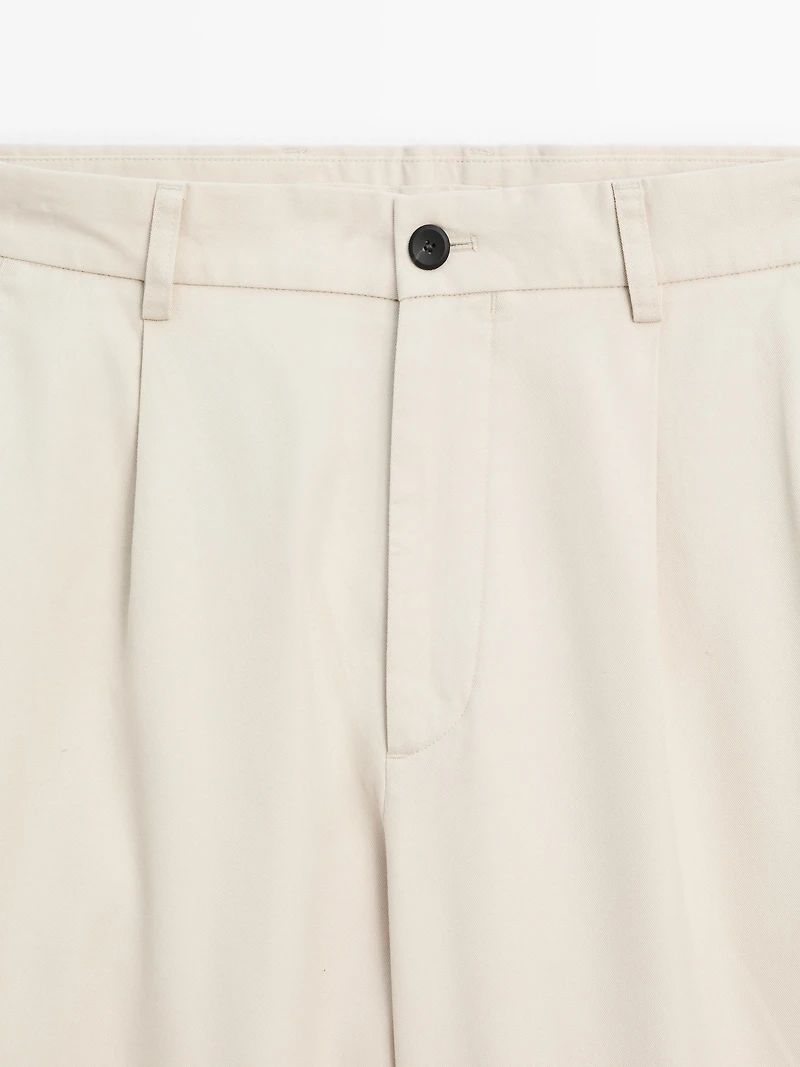 100% cotton relaxed fit trousers