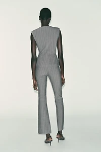 HERRINGBONE FLARE LEGGINGS WITH BELT