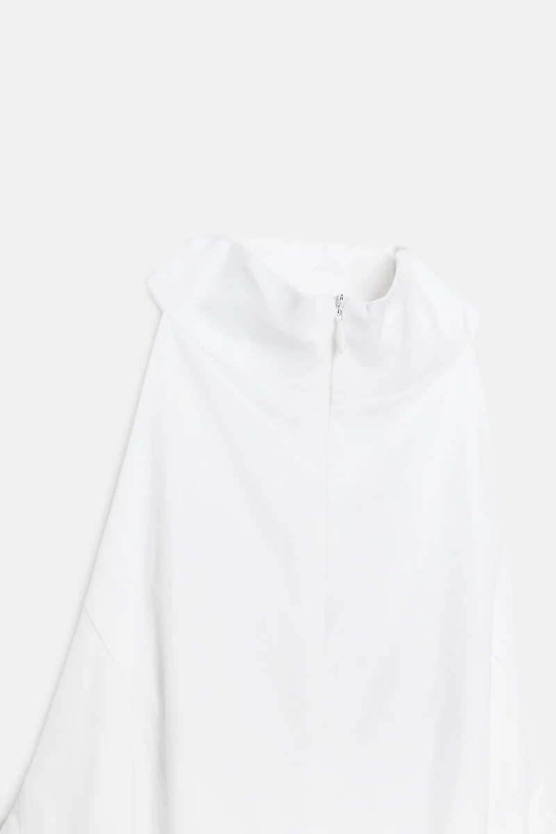 MIDI HALTER GORED DRESS