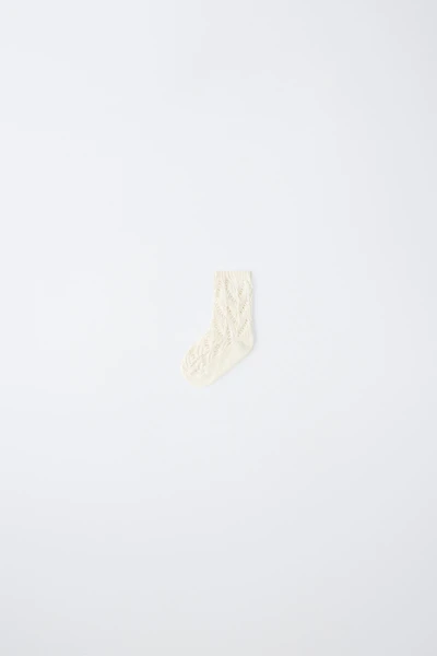 COTTON AND SILK OPENWORK MID-LENGTH SOCKS