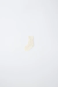 COTTON AND SILK OPENWORK MID-LENGTH SOCKS
