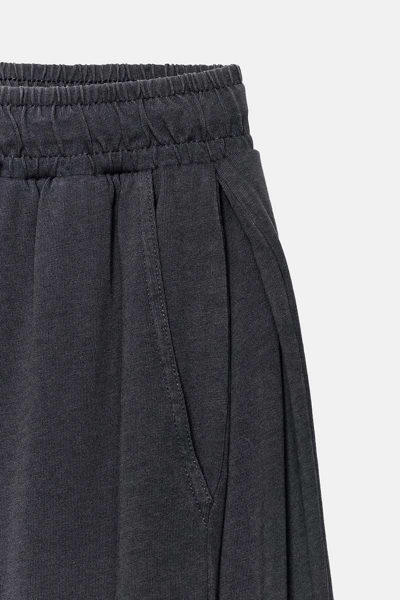 COTTON PLEATED PANTS