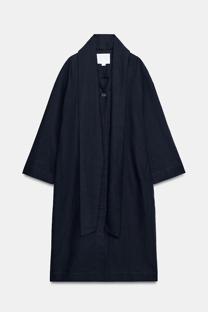OVERSIZED LINEN BLEND COAT ZW COLLECTION