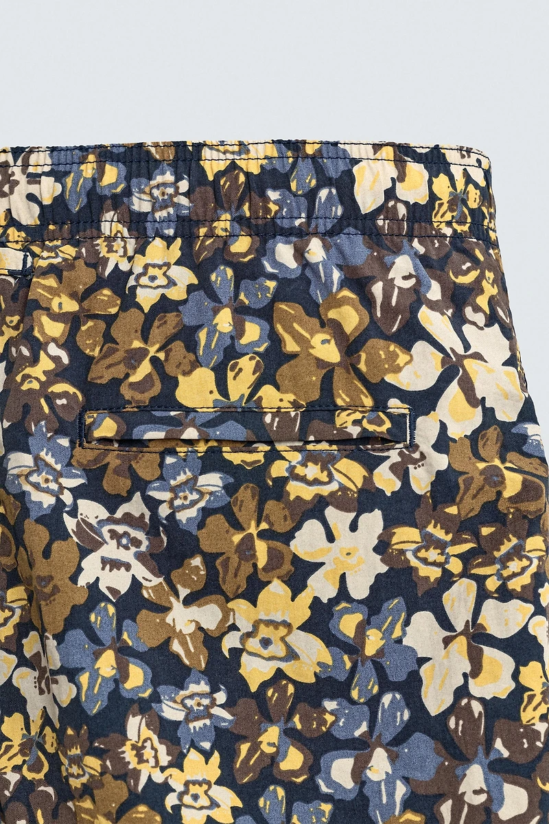 MID-LENGTH FLORAL PRINT SWIMSUIT