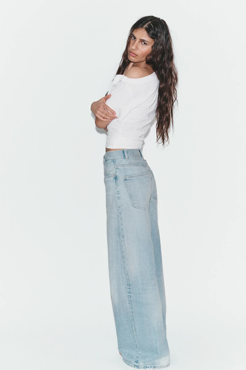TRF EXTRA WIDE LEG HIGH WAIST JEANS