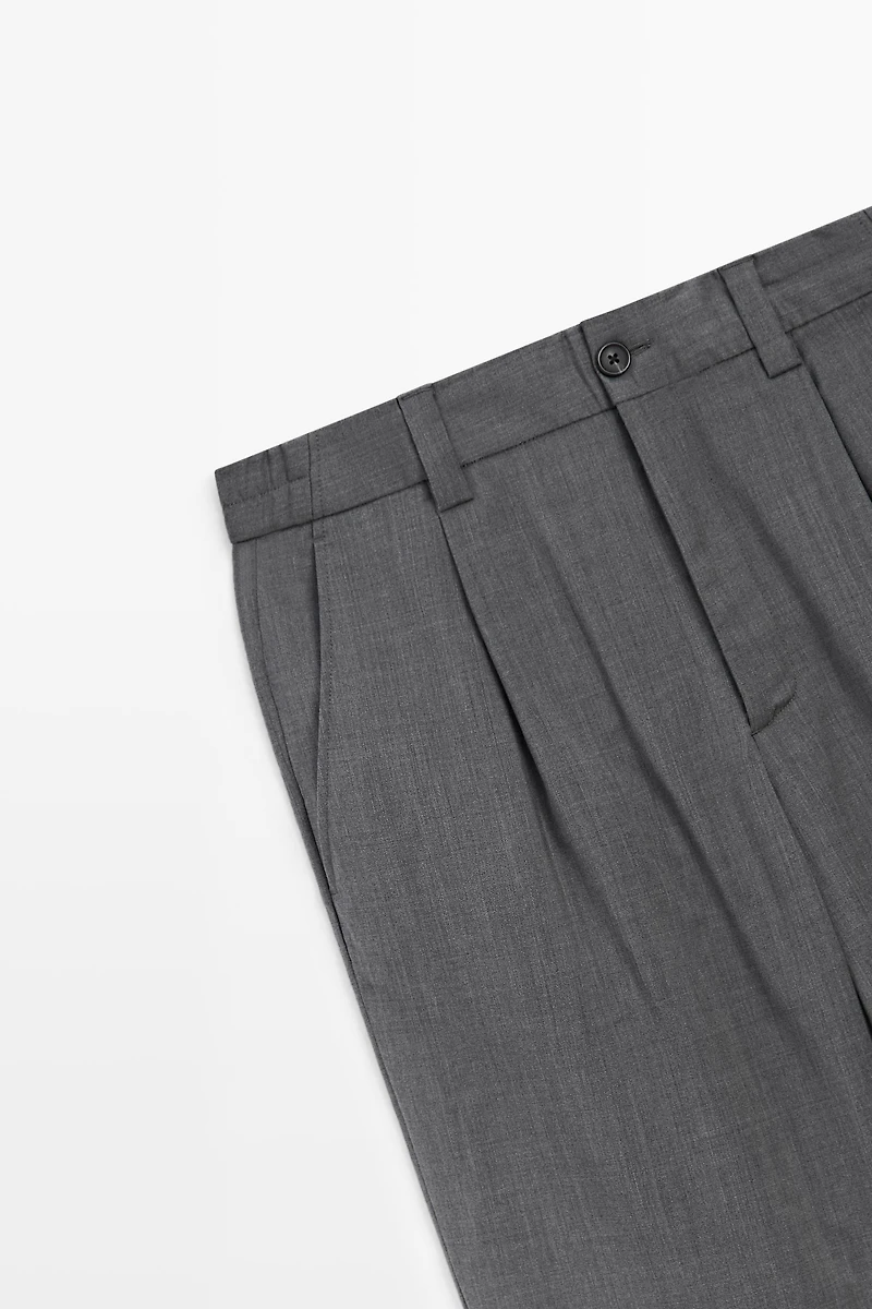 100% wool straight-leg pants