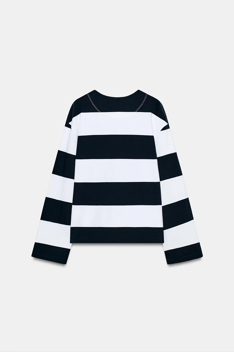 STRIPED LABEL T-SHIRT