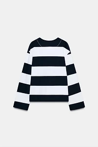 STRIPED LABEL T-SHIRT