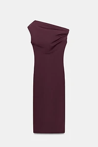 ROBE MI-LONGUE ASYMÉTRIQUE
