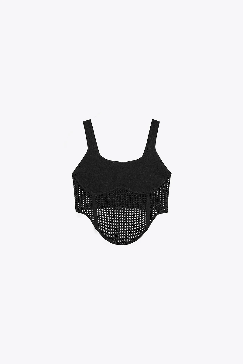 TOP CORSET MAILLE COMBINÉE