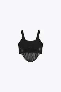 TOP CORSET MAILLE COMBINÉE