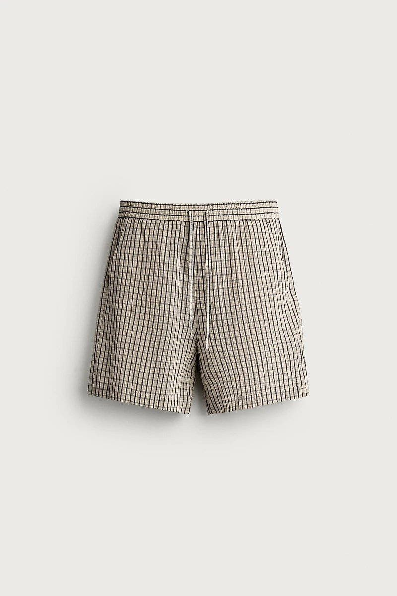 CHECKED RELAXED FIT SHORTS