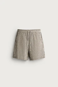 CHECKED RELAXED FIT SHORTS
