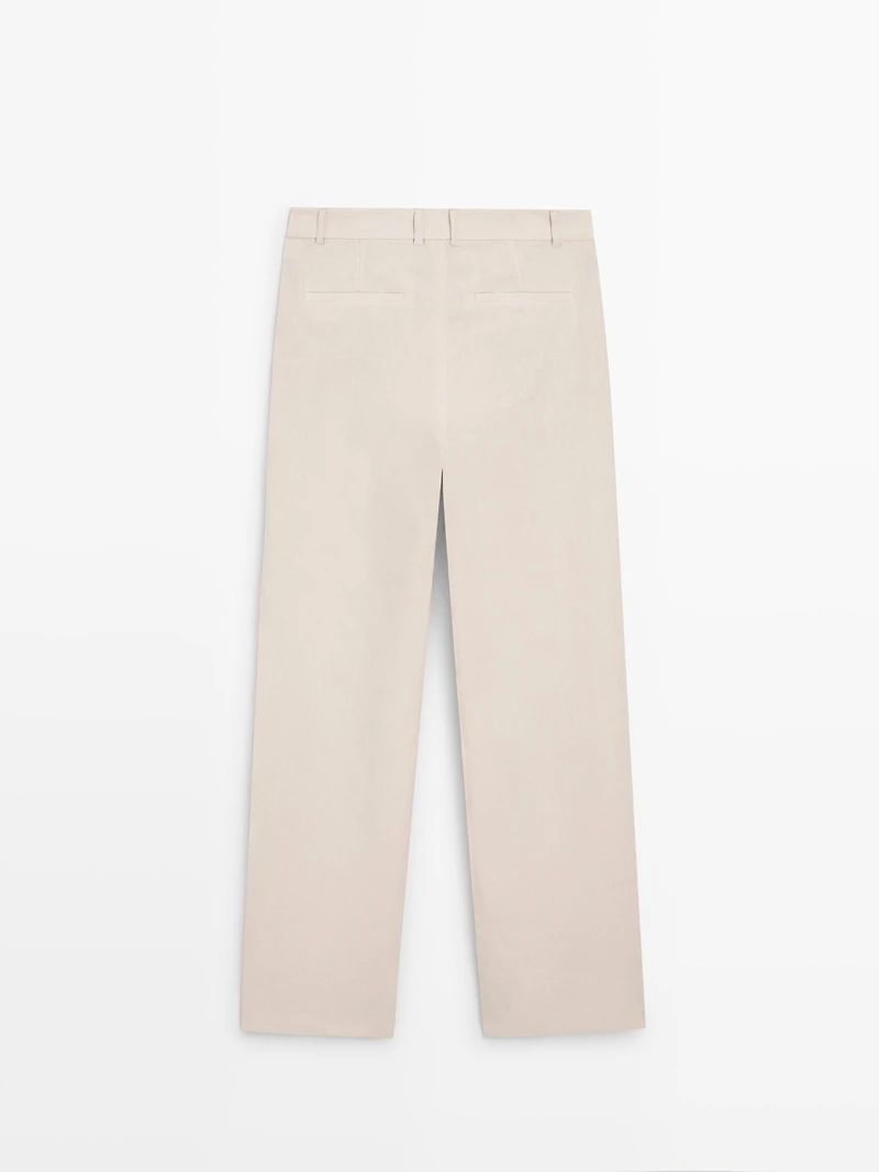 Pantalon relaxed fit 100 % lin