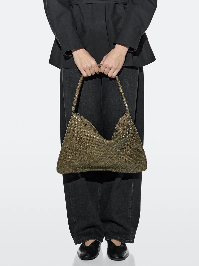 Sac à bandoulière en cuir tressé
