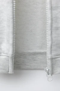 HEART PRINT ZIP-UP SWEATSHIRT