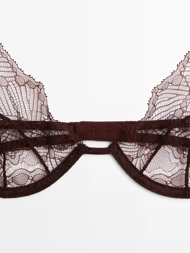 Soutien-gorge à armatures en dentelle ondulée