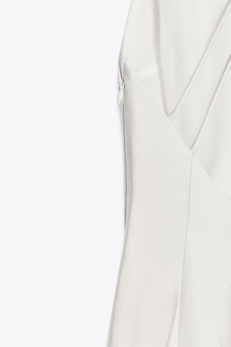 OPEN BACK SATIN EFFECT MIDI DRESS