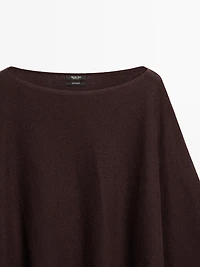 100% cashmere short knit cape