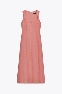 LINEN MIDI DRESS