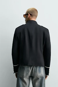 CONTRAST CROPPED FIT JACKET