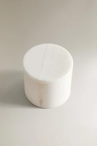 WHITE MARBLE BATHROOM JAR WITH LID