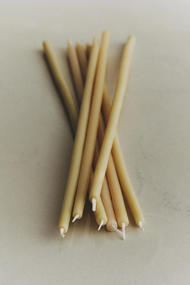 LOT BOUGIES FINES DÉCORATIVES CYLINDRE (LOT DE 10)