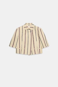 ZW COLLECTION CROPPED STRIPED BLAZER