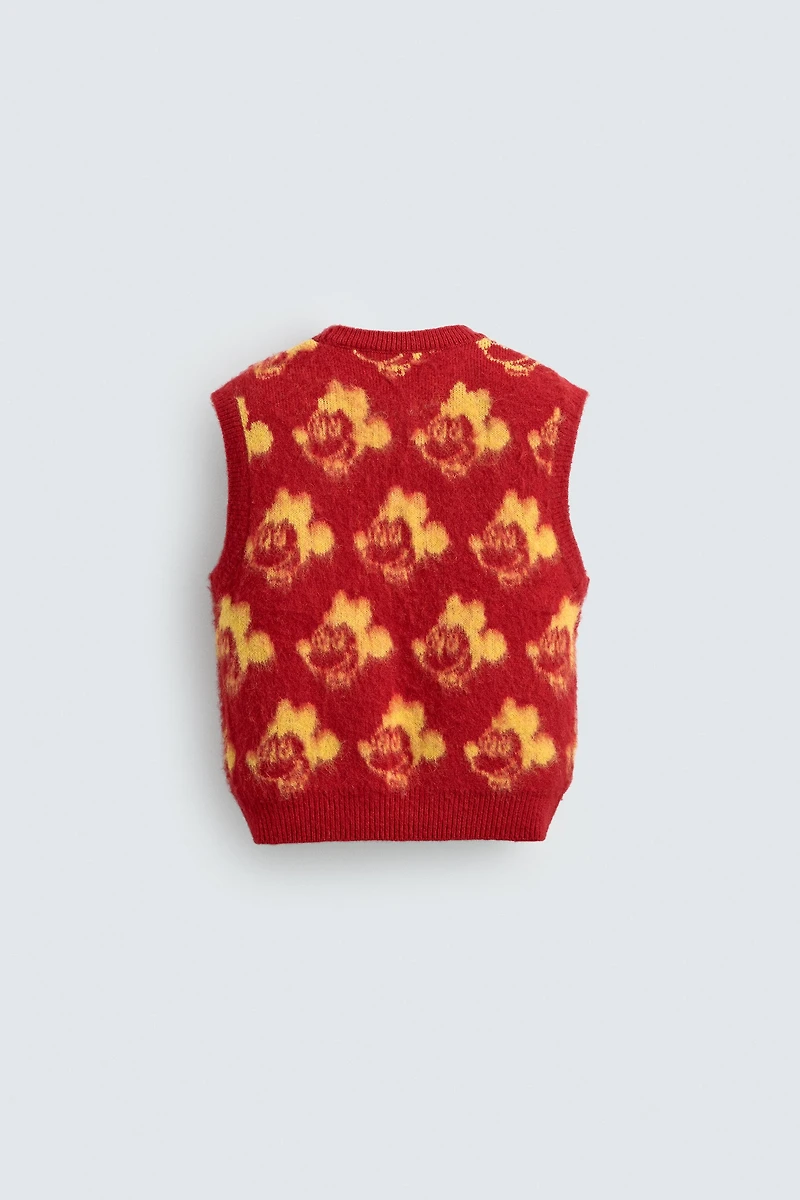 GILET EN MAILLE BROSSÉE MICKEY HARRY LAMBERT FOR ZARA X DISNEY