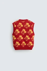 GILET EN MAILLE BROSSÉE MICKEY HARRY LAMBERT FOR ZARA X DISNEY