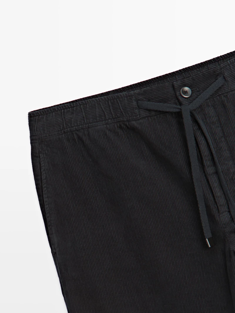 Corduroy jogger fit trousers