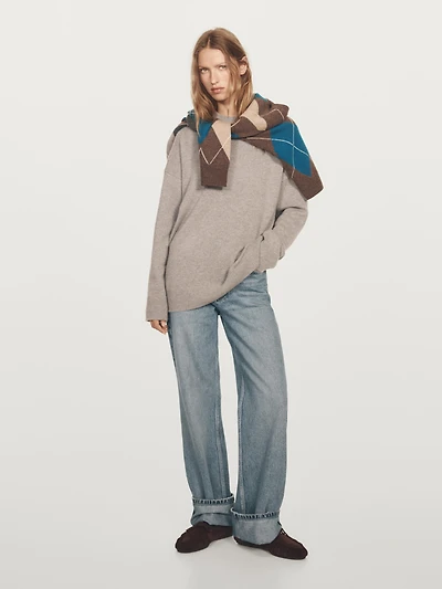 100% cashmere oversize knit sweater