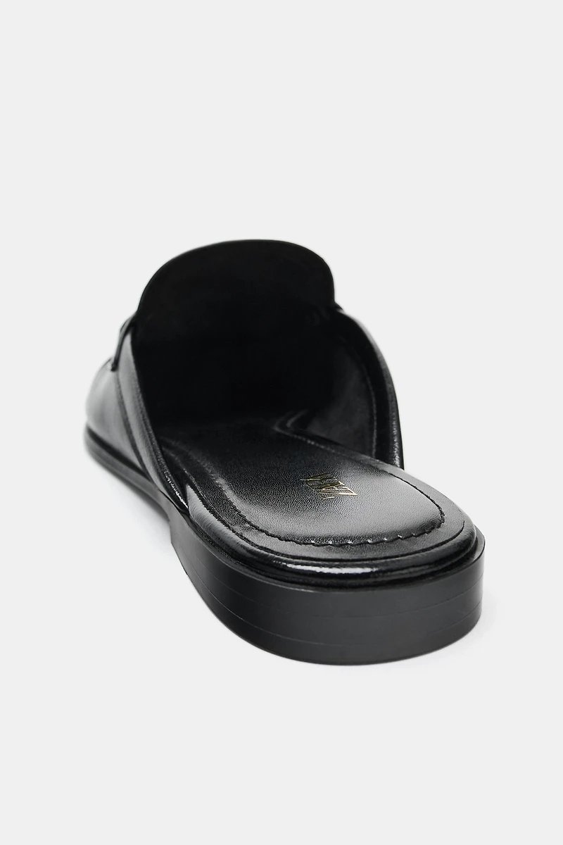 GATHERED OPEN BACK LOAFERS
