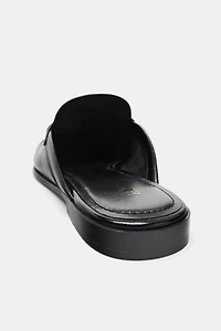 GATHERED OPEN BACK LOAFERS
