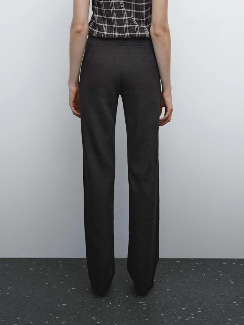 Mid-rise regular fit stretch trousers